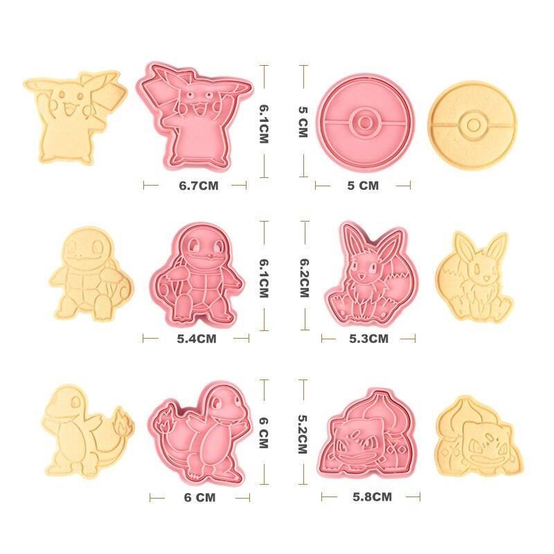 Cortador de galletas Pokemon 6 Piezas Dibujos Animados Molde