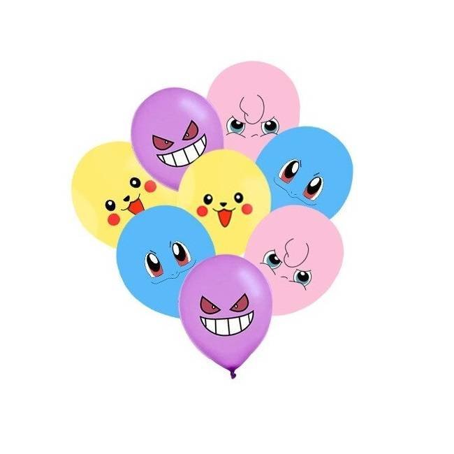 Juego 24 Globos Látex Pokemon Fiesta Modelo 3