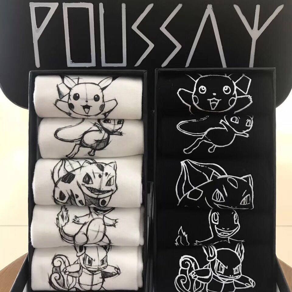 5 Pares Calcetines Estampado 3D de Pokemon Poussay