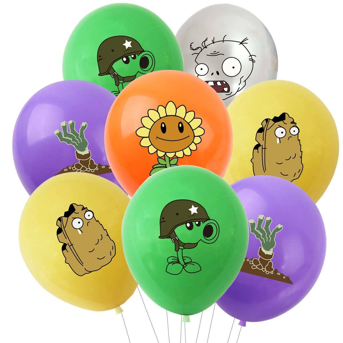 Juego 10 Globos Látex Plantas vs Zombies Fiesta Modelo 1