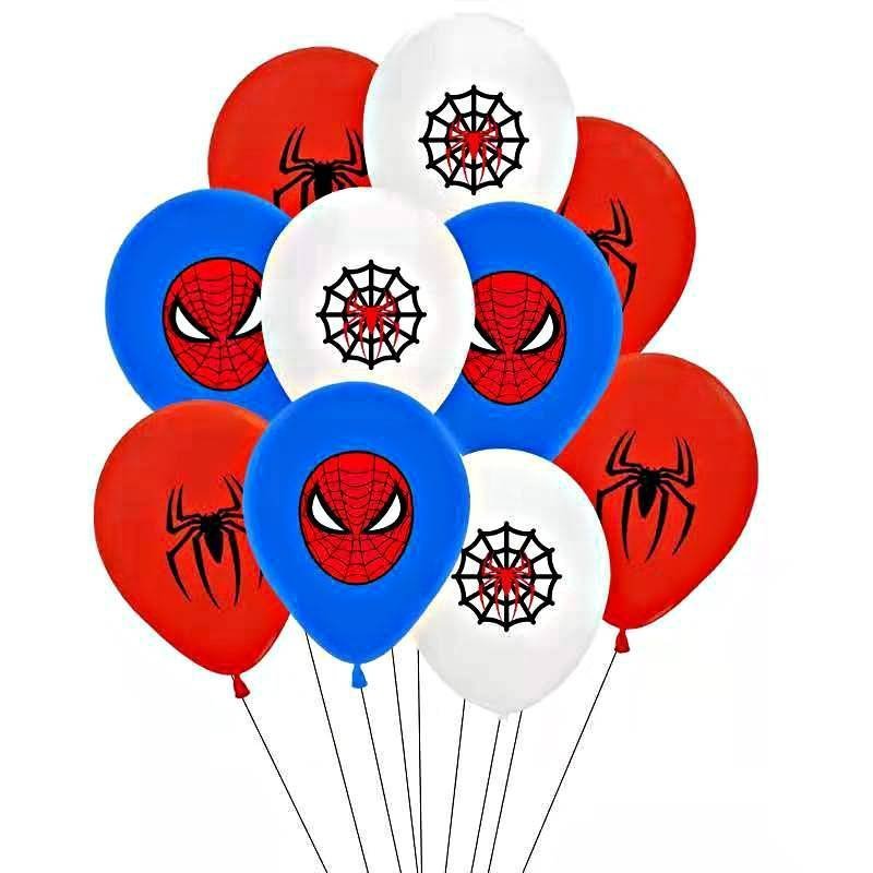 Juego 12 Globos Látex Spider-Man Fiesta Modelo 1
