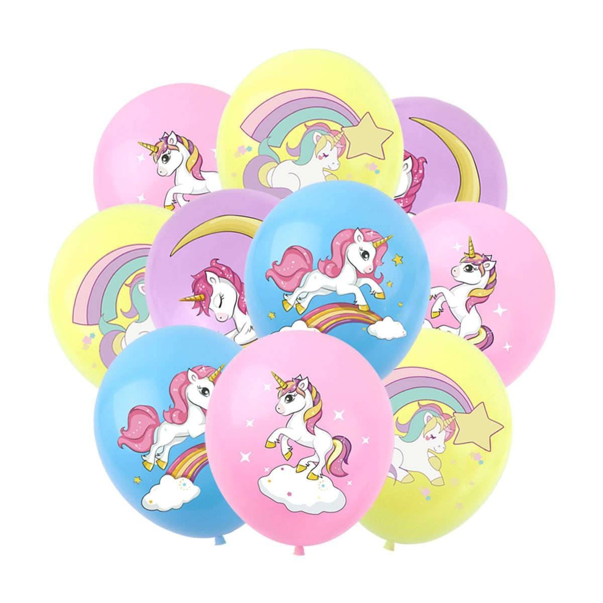 Juego 12 Globos Látex Unicornio Fiesta Modelo 1