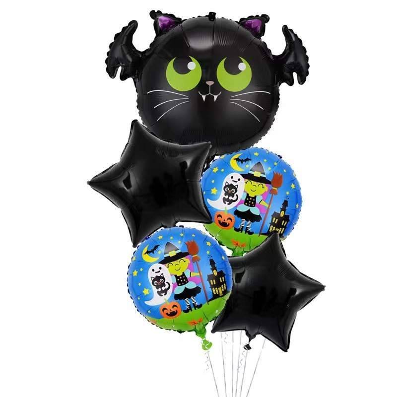 Juego 5 Globos Metálico Halloween Fiesta Modelo 1