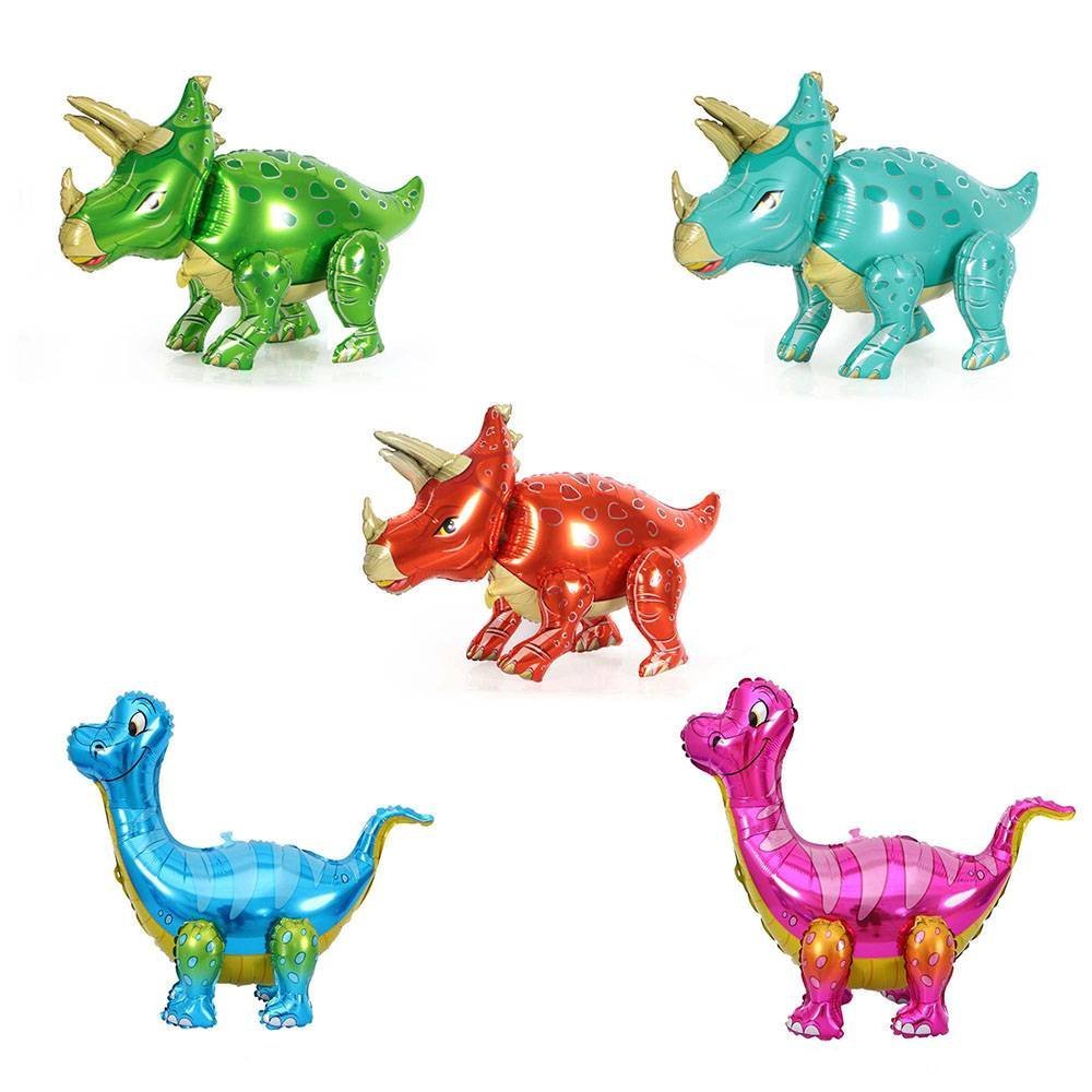 Juego 5 Globos Metálico Dinosaurios Fiesta Modelo 2