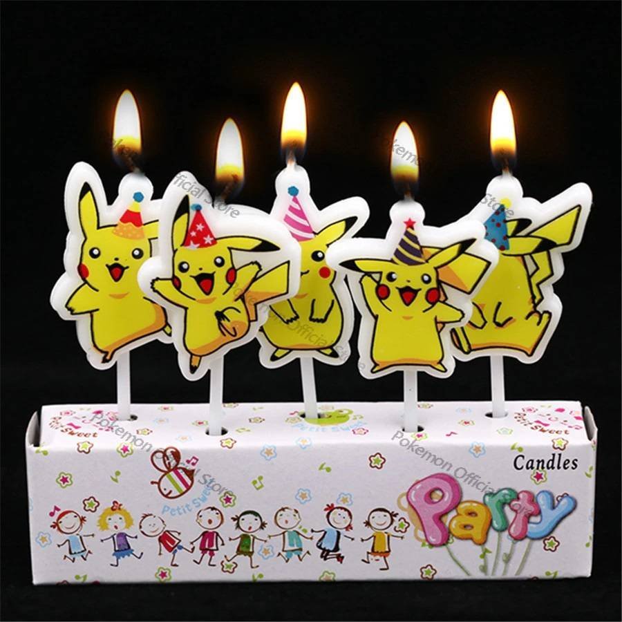 Velas Pokémon Pikachu Decoración Pastel Accesorios Fiesta Cumpleaños