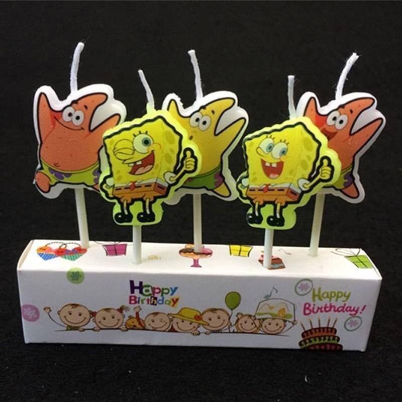 Velas Bob Esponja Decoración Pastel Accesorios Fiesta Cumpleaños