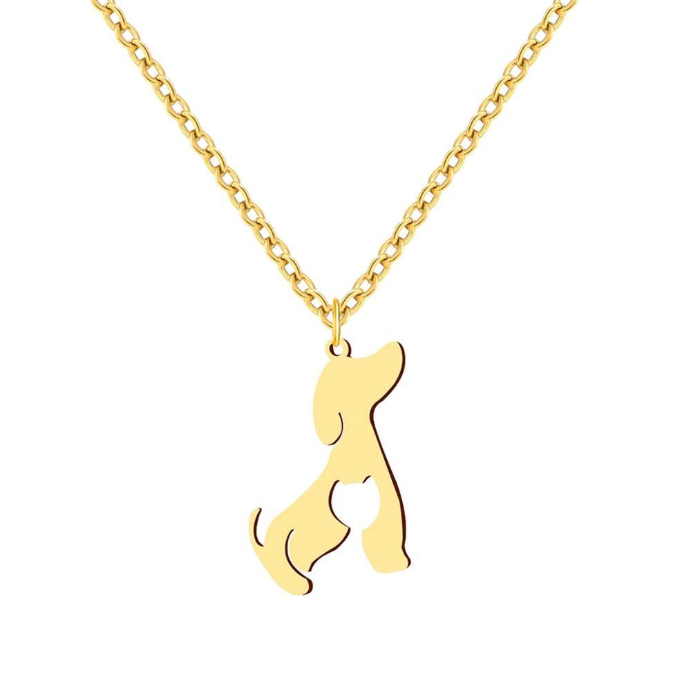 Collar Cadena Acero Inoxidable Dije Amor Perro Gato