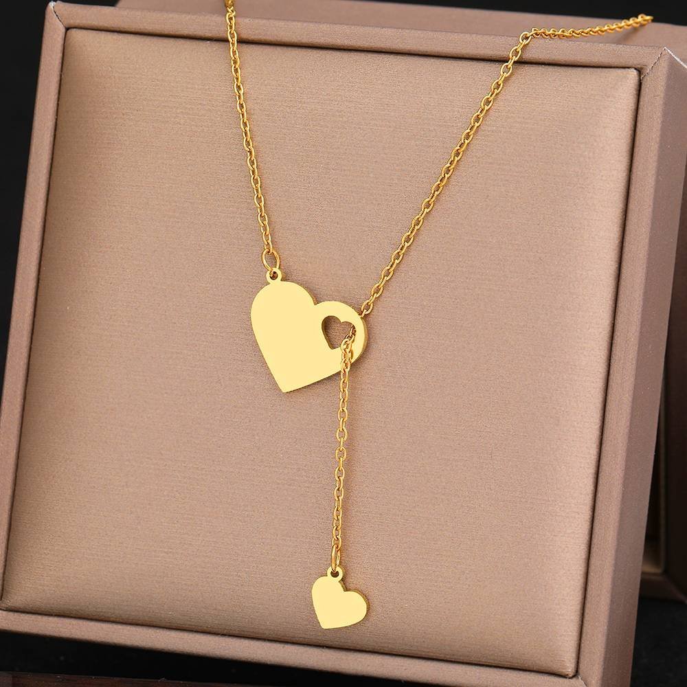Collar Cadena Acero Inoxidable Dije Corazon Dulce