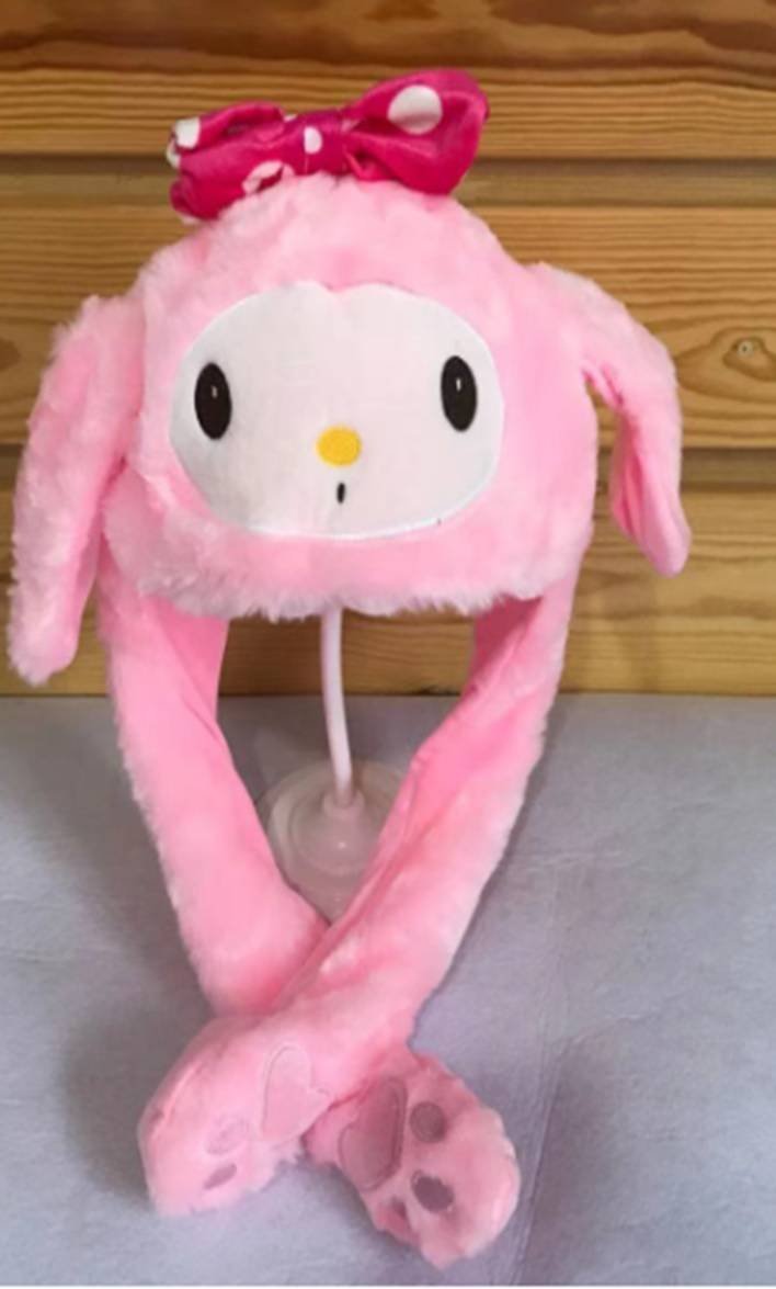 Gorro Orejas Moviles Dibujos Animados Niños Adultos Hello Kitty Rosa
