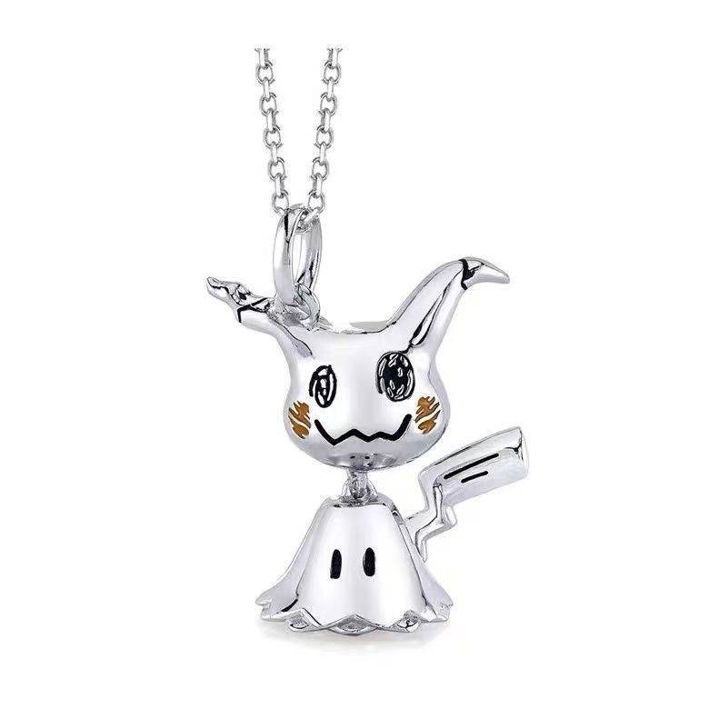 Collar Colgante Metal Pokemon Mimikyu 3D Japon Plateado