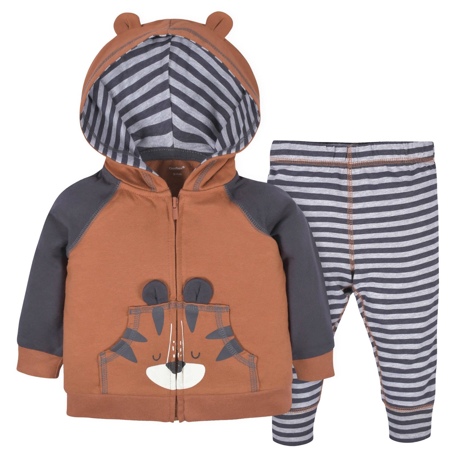 Gerber Set 2 Piezas Sudadera Capucha Joggers Tigre Naranja