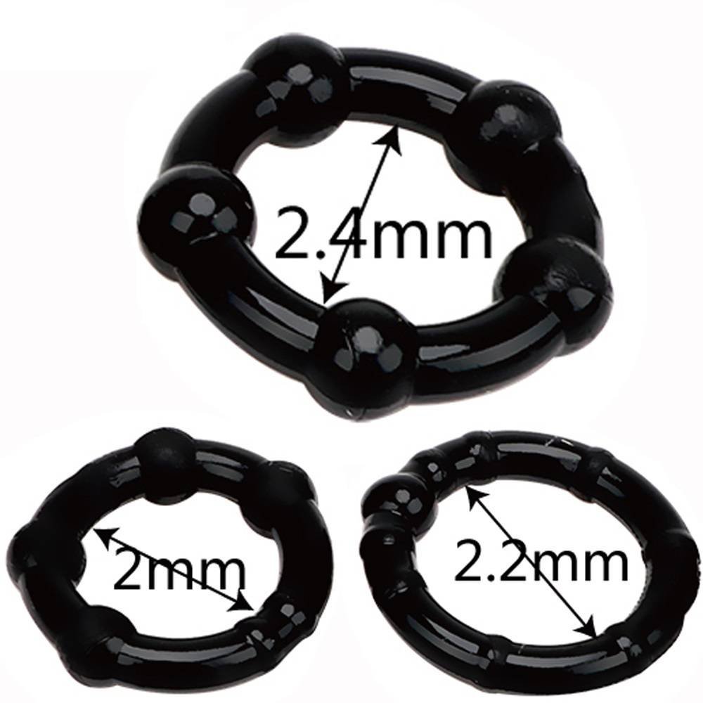 3 Anillos Pene Hombre Funda Silicona Retraso Eyaculación
