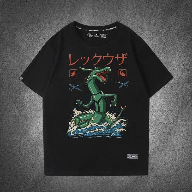 Playera Pokemon Rayquaza Camiseta Hombre Manga Corta Estampado Anime