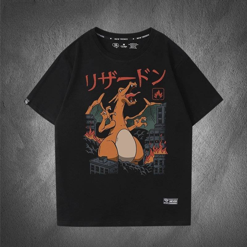 Playera Pokemon Charizard Camiseta Hombre Manga Corta Estampado Anime
