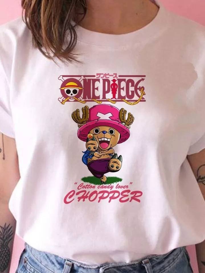 Blusa One Piece Chopper Camiseta Mujer Manga Corta Estampado Anime