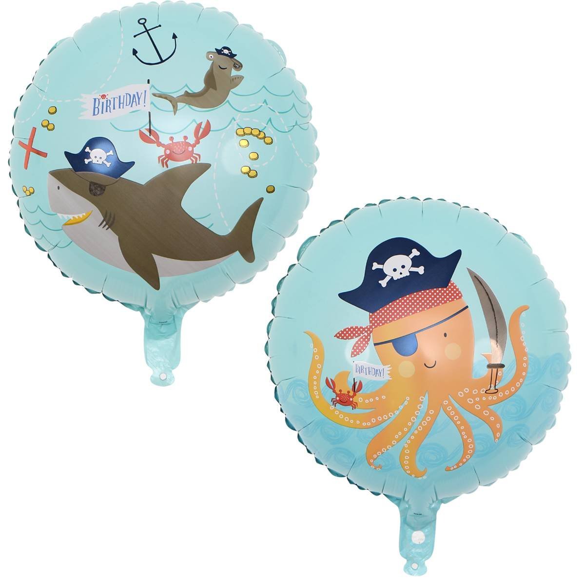 2 Globos Látex Tiburón Pulpo Mar Fiesta Regalos Decoración