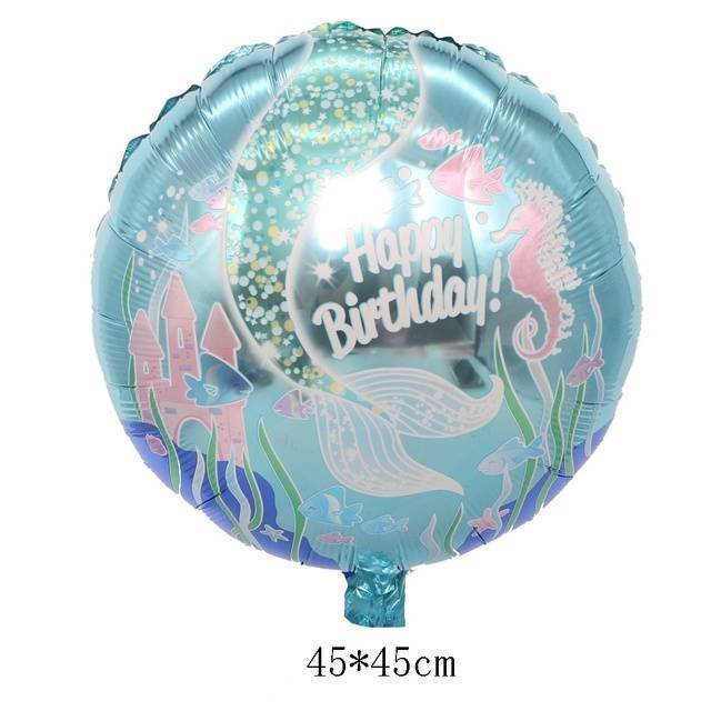 2 Globos Látex Cola Sirena Mar Fiesta Regalos Decoración