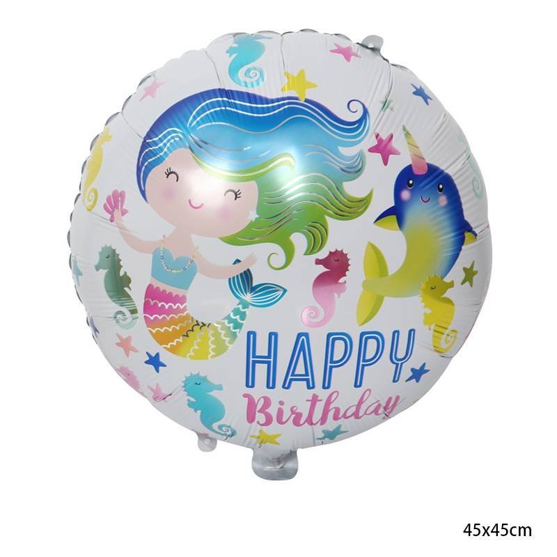 2 Globos Látex Sirena Caballito Mar Fiesta Regalos Decoración