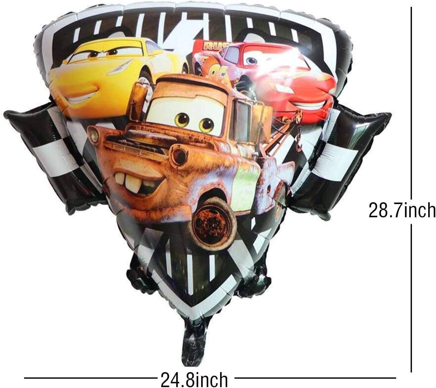 1 Globos Látex Cars Rayo McQueen Meta Fiesta Regalos Decoración