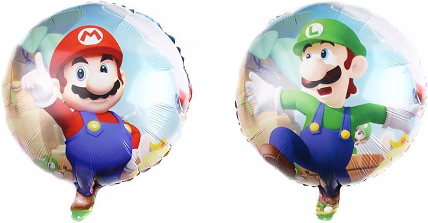 2 Globos Látex Super Mario Luigi Modelo 2 Fiesta Regalos Decoración