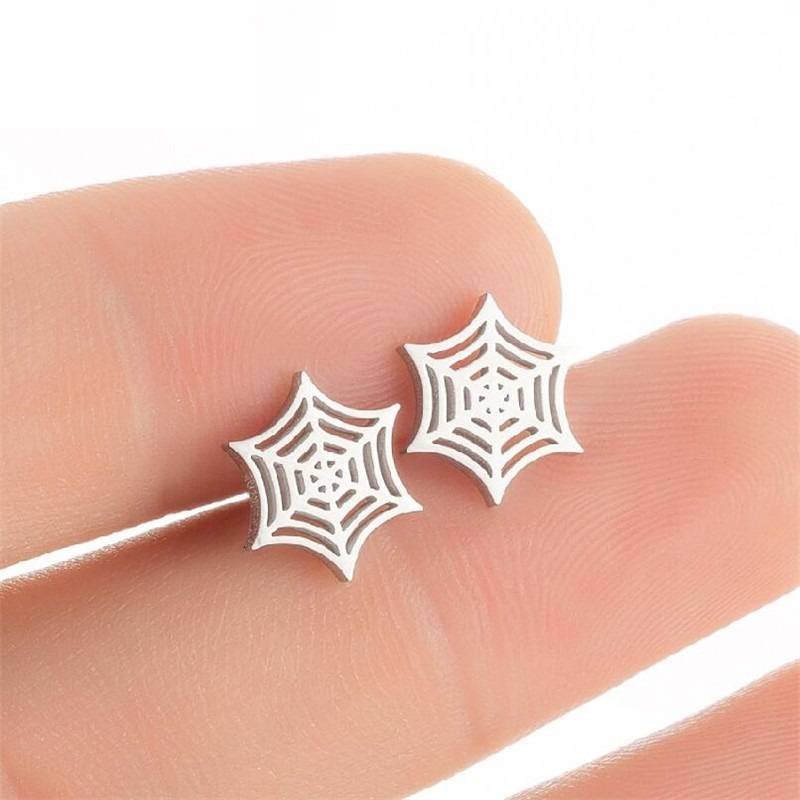 Aretes Pendientes Halloween Telaraña Mujer Elegante Moda Fiesta Regalo