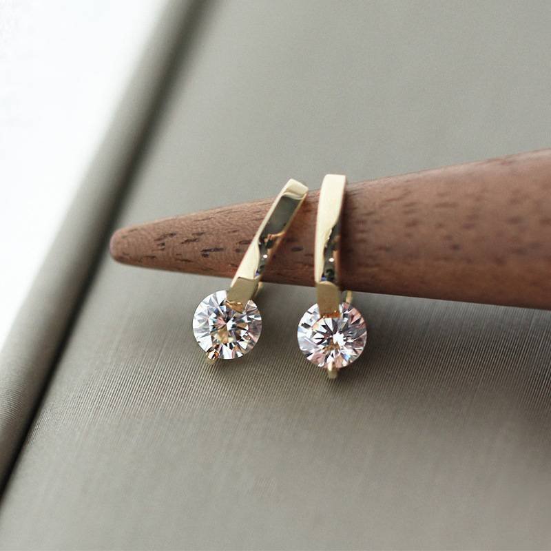 Aretes Aleación Cobre Zirconia Gema Piedra Diseño Joyería Gótica