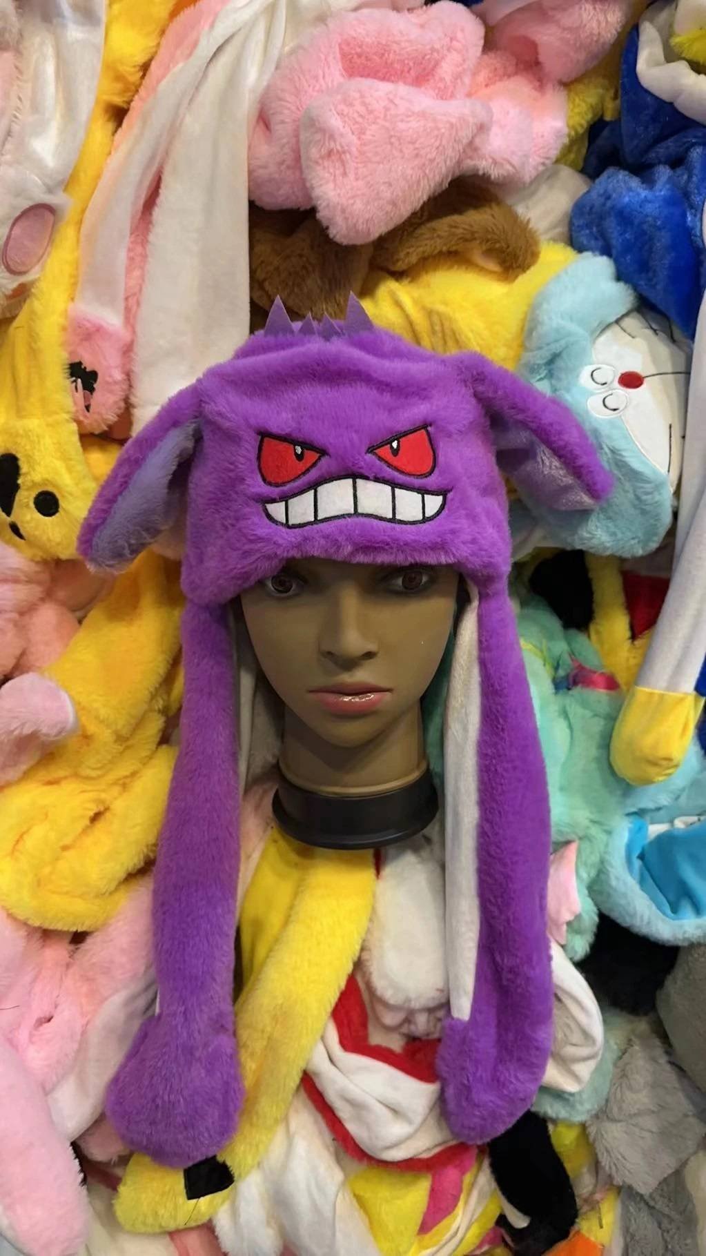 Gorro Orejas Moviles Dibujos Animados Niños Adultos Pokemon Gengar