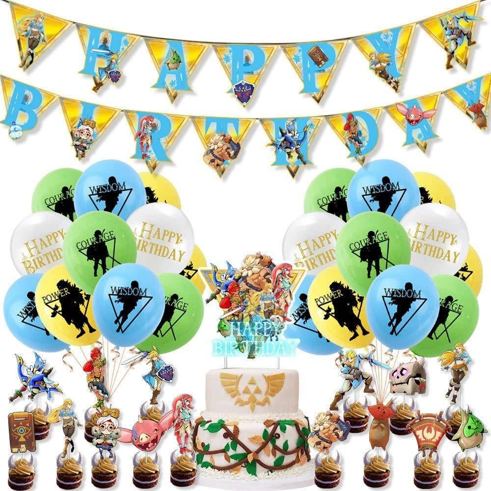 Set 22 Globos Látex The Legend Zelda Link Letrero Fiesta y Decoración Modelo 1