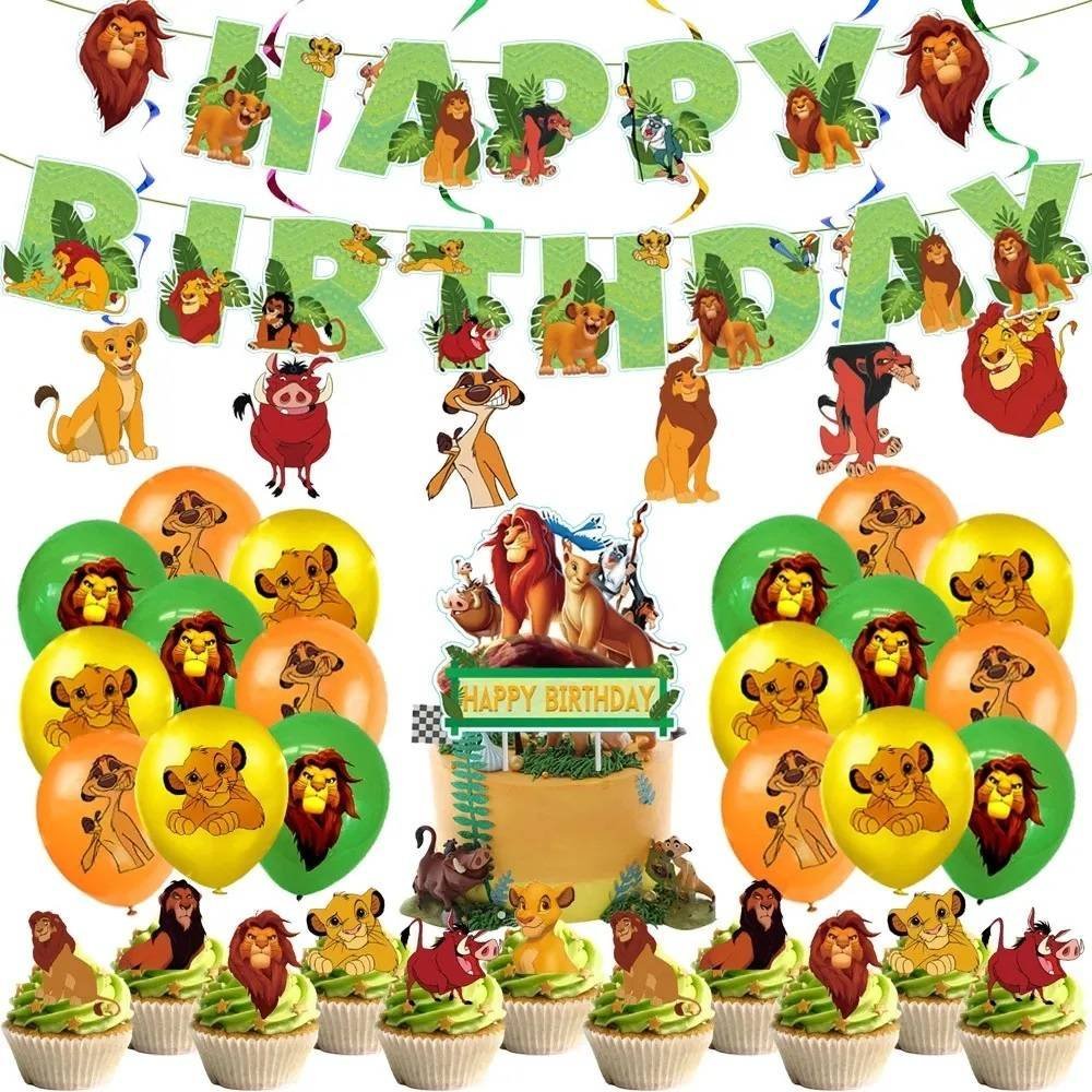 Set 18 Globos Látex Rey León Pumba Letrero Fiesta y Decoración Modelo 1