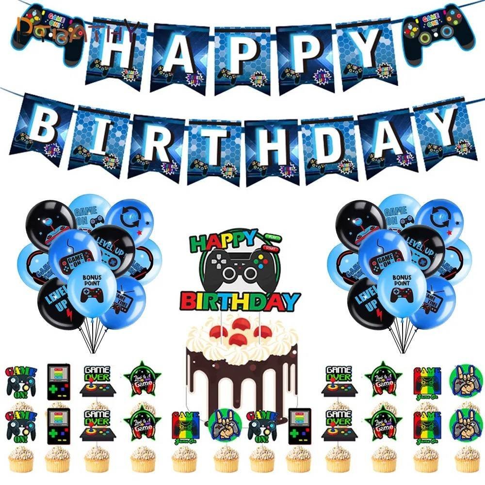 Set 18 Globos Látex Gamer Control Juego Letrero Fiesta y Decoración Modelo 1