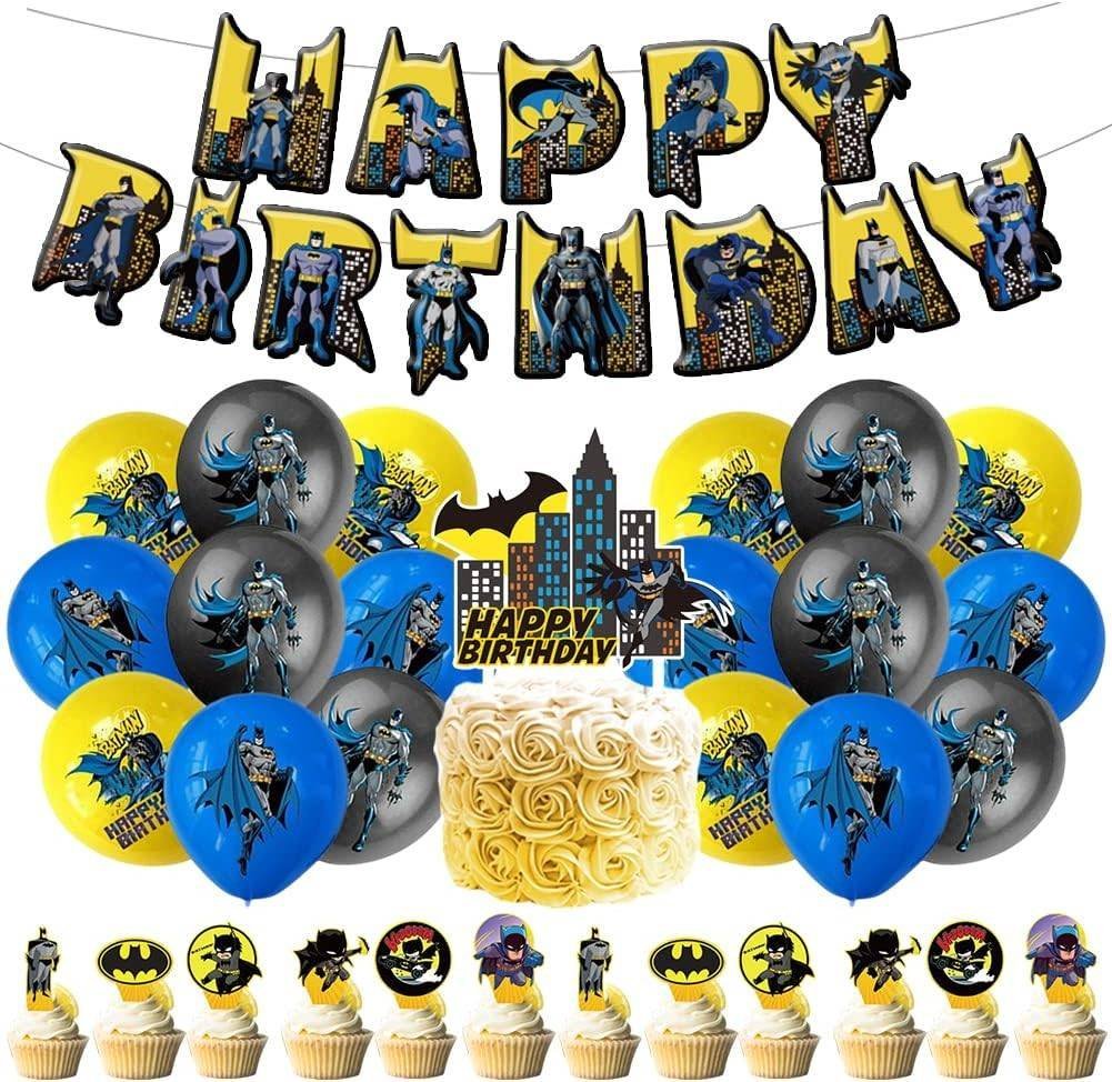 Set 18 Globos Látex Batman DC Comics Letrero Fiesta y Decoración Modelo 1