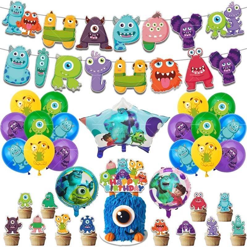 Set 16 Globos Látex Monster Inc Sulley Letrero Fiesta y Decoración Modelo 1