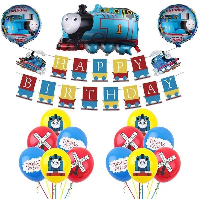 Set 12 Globos Látex Thomas Amigos Letrero Fiesta y Decoración Modelo 1