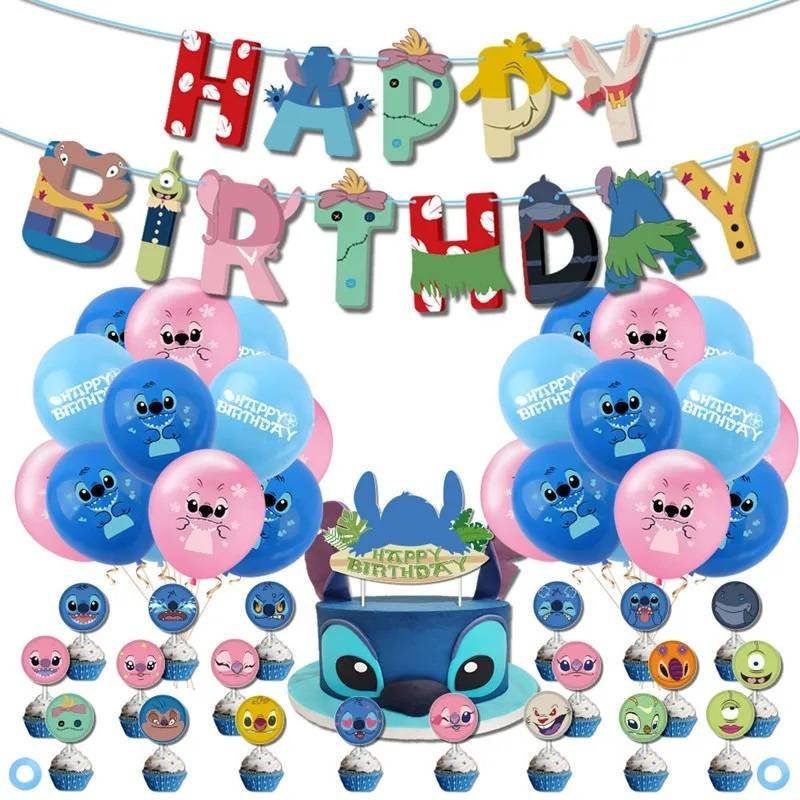 Set 16 Globos Látex Stitch Angel Letrero Fiesta y Decoración Modelo 2