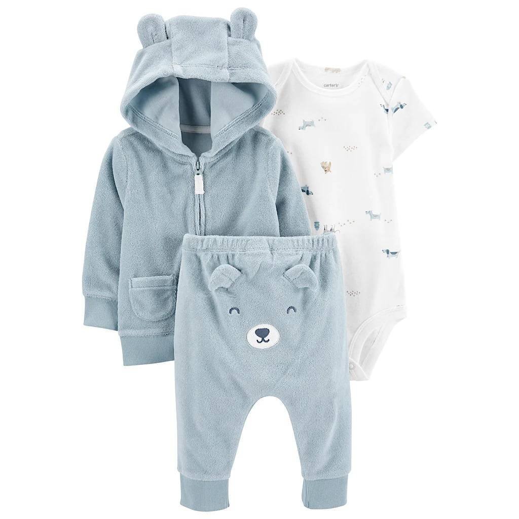 Carters Set 3 Piezas Pañalero Pantalón Sueter Bebe Osito