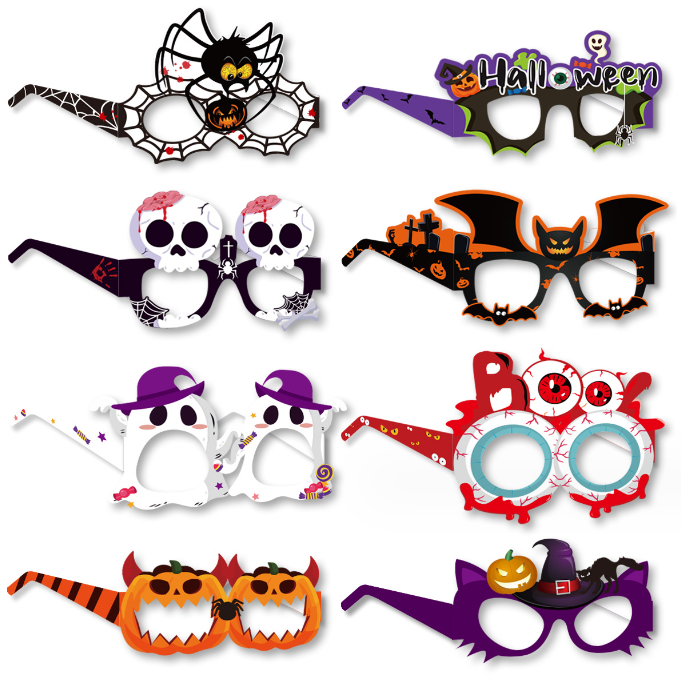 8 Gafas Lentes Halloween Disfraz Fiesta Decoración Adornos