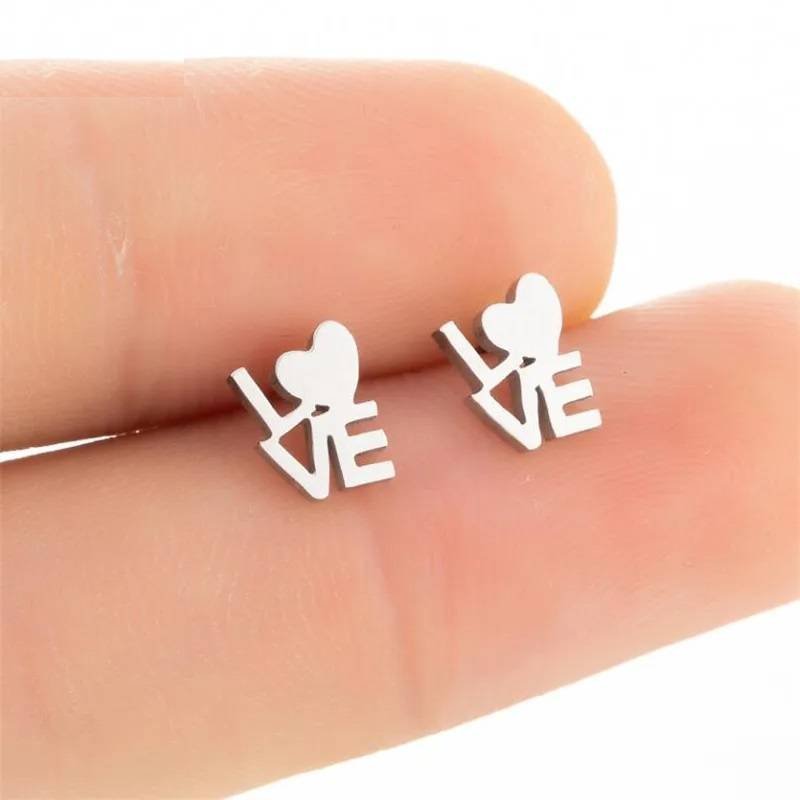 Aretes Pendientes Amor LOVE Elegante Moda Fiesta Regalo