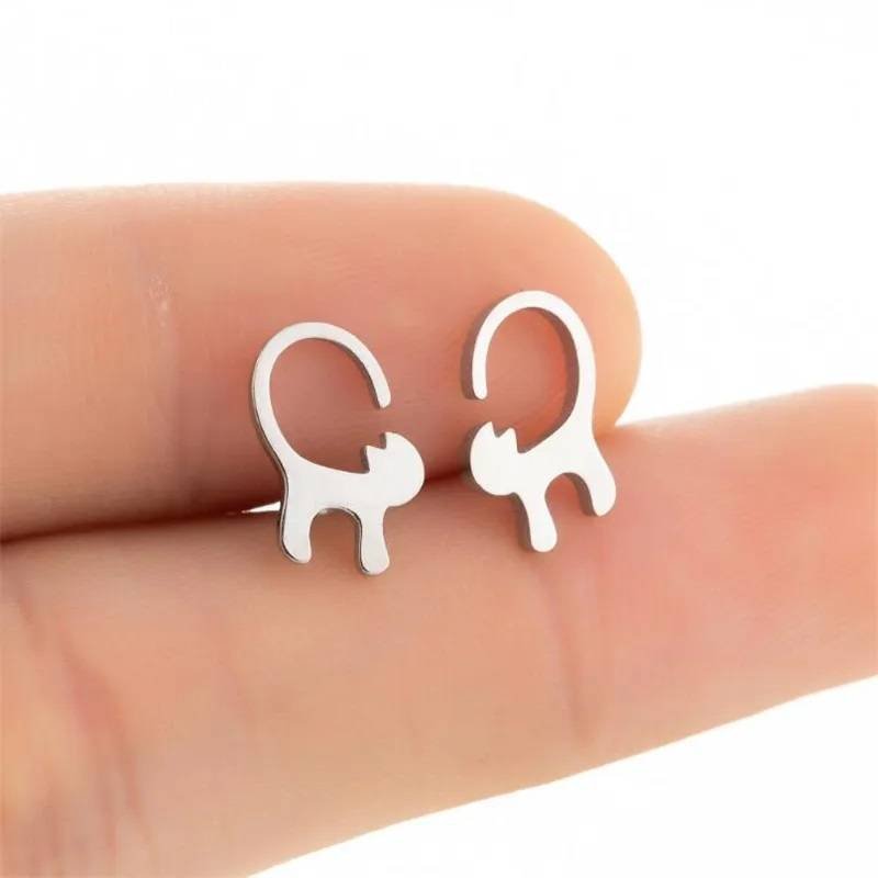 Aretes Pendientes Animal Gato Cola Arco Moda Fiesta Regalo