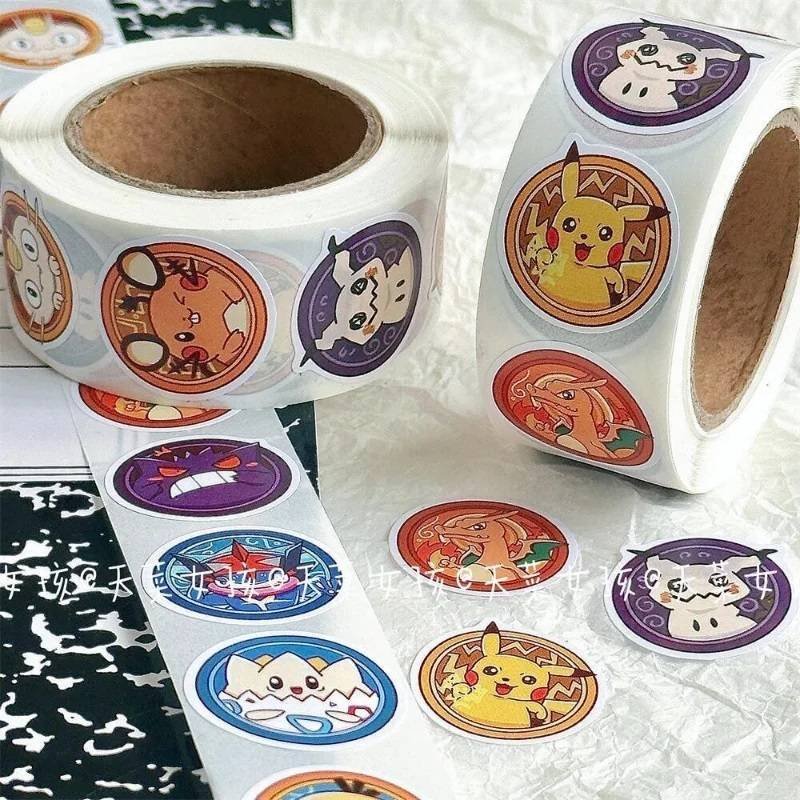 500 Pegatinas Rollo Anime Pokemon Gengar Pikachu Calcomanías