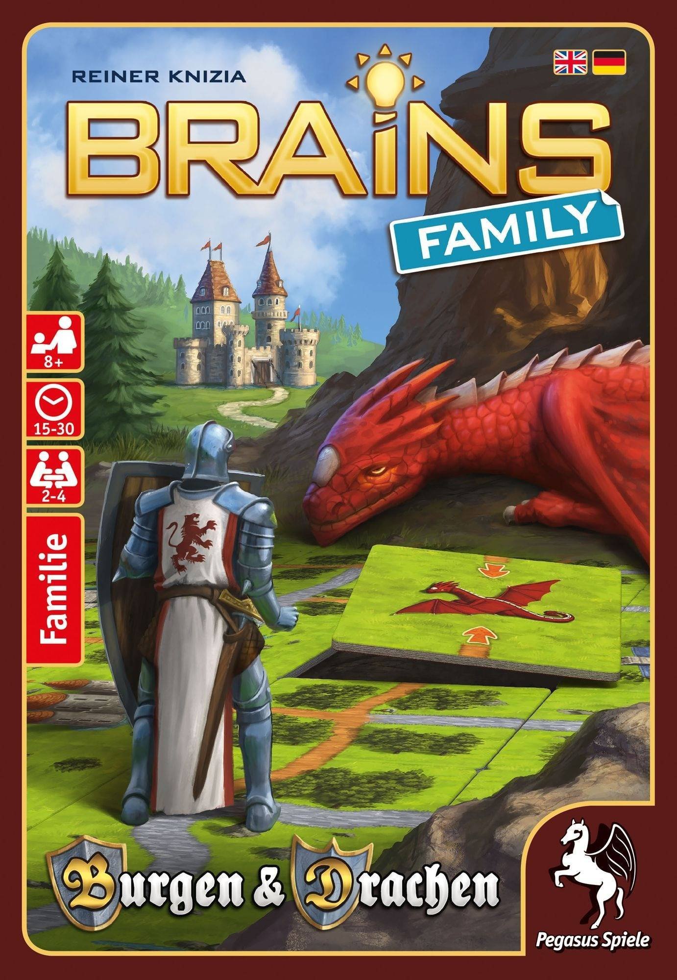 Brains Family Castillos y Dragones Inglés Pegasus Spiele Juego de 2 a 4 Jugadores