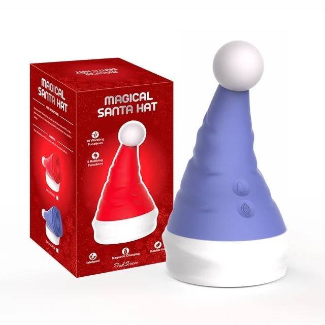 Sombrero Navidad Vibrador Punto G Estimulador Pezón Clítoris Masturbador Coño Mujeres Parejas