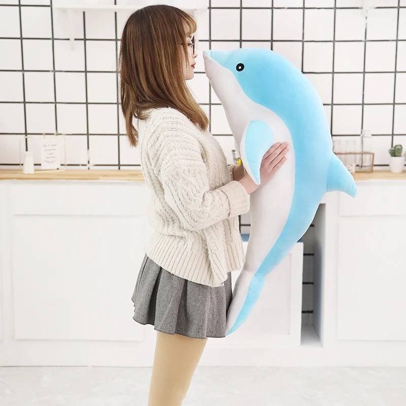 Peluche Animal Delfin Kawaii Almohada Suave Felpa Juguetes Niños Original 50cm