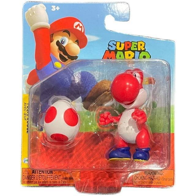 Figura Super Mario Acción Yoshi Rojo Con Huevo Accesorios Colección Regalo