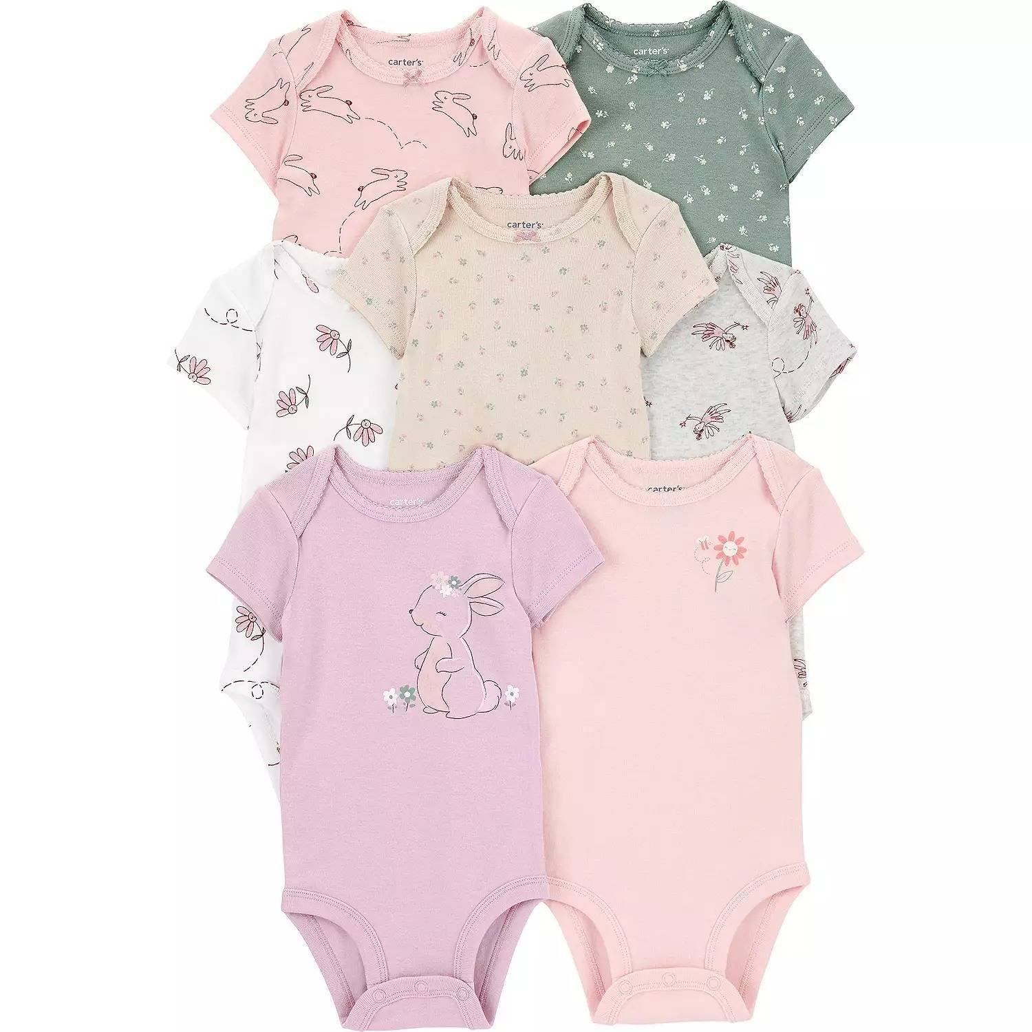 Carters Set 7 Piezas Pañalero Bebe Conejito Lila