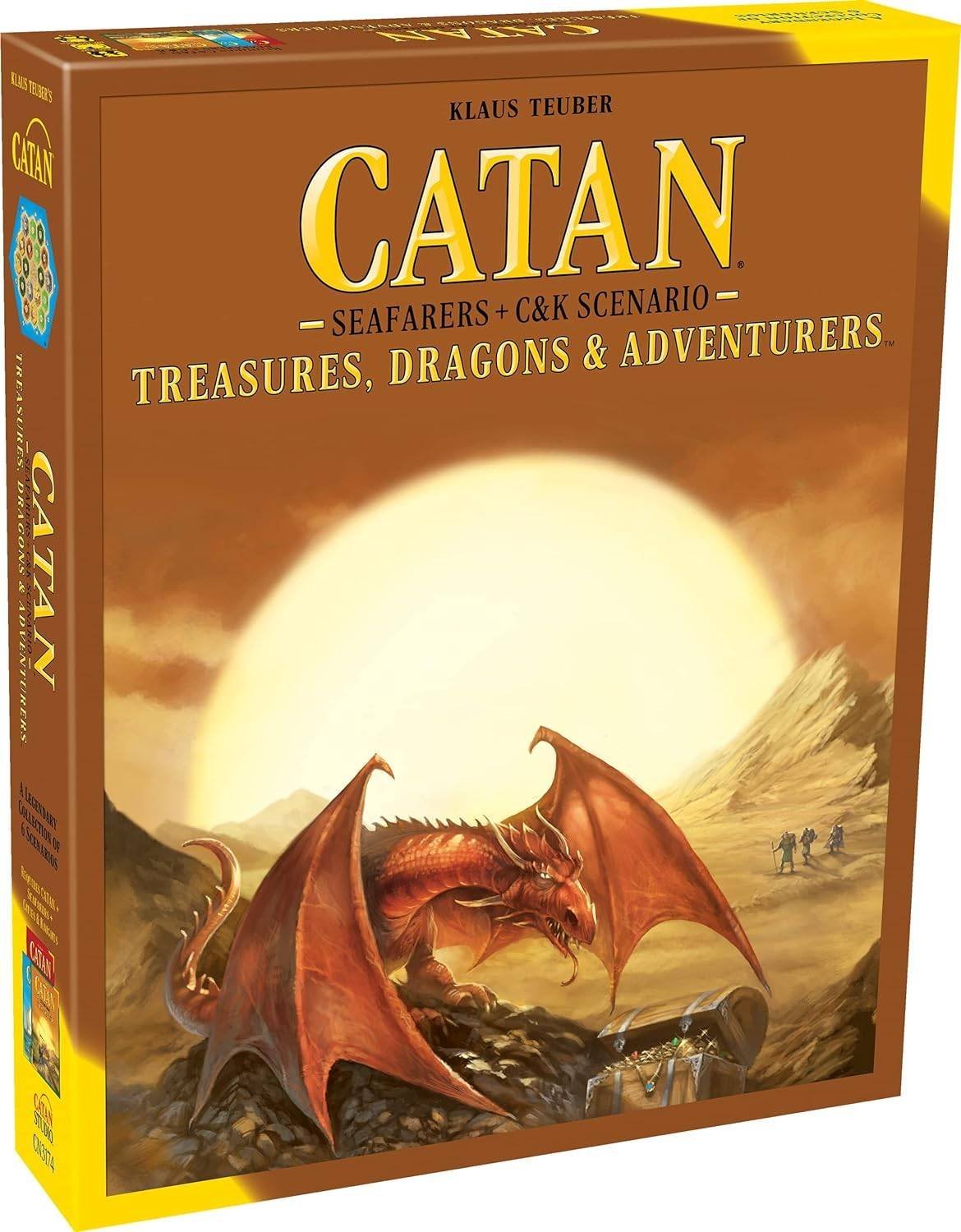 Catan Tesoros, Dragones Y Aventureros Inglés Catan Juego 3 a 4 Jugadores
