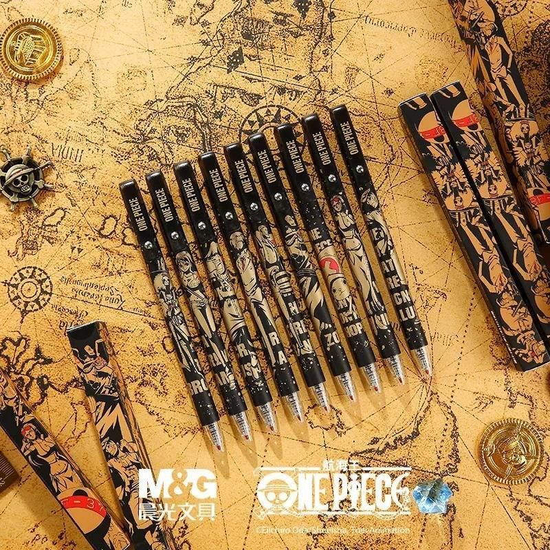 3 Bolígrafos Gel M&G One Piece Luffy Estudiante 0,5mm Oficina Escuela Aleatorio