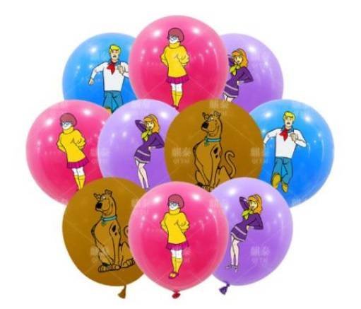 Juego 16 Globos Látex Scooby Doo Fred Cumpleaños Fiesta