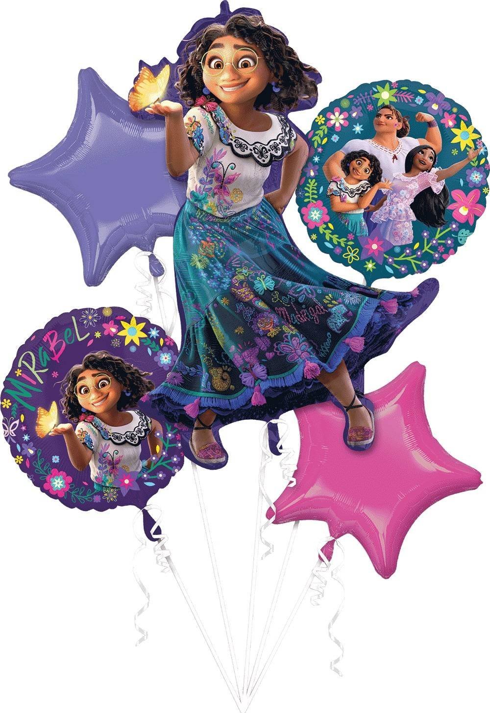 Juego 5 Globos Metálico Pelicula Encanto Mirabel Fiesta Modelo 1
