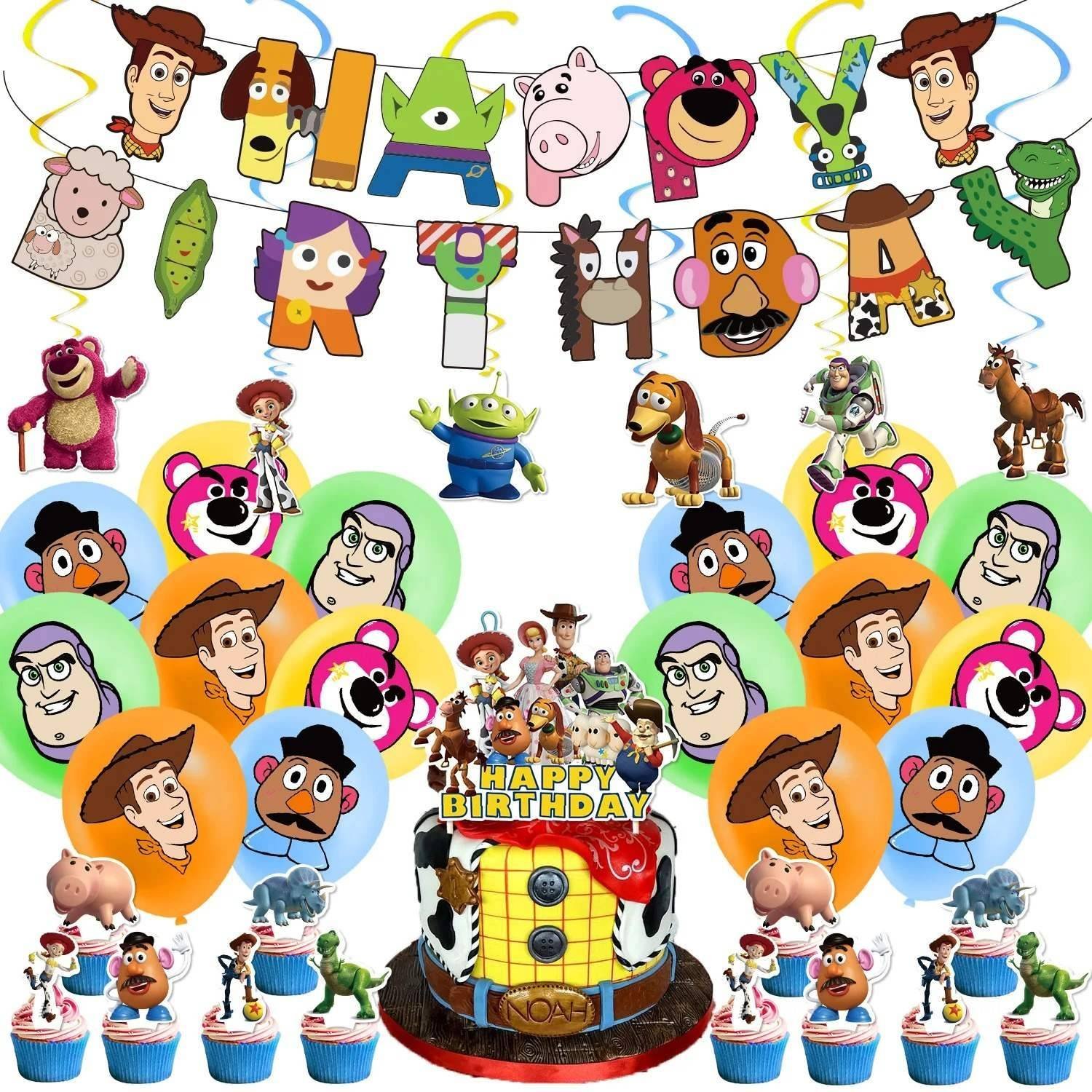 Set 16 Globos Látex Pelicula Woody Toys Story Fiesta y Decoración