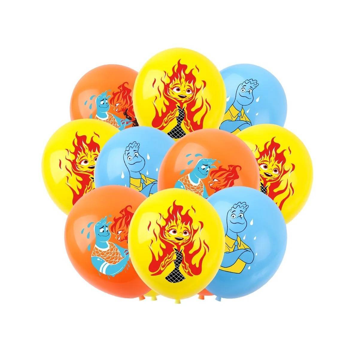 Juego 12 Globos Látex Pelicula Disney Elementos Cumpleaños Fiesta